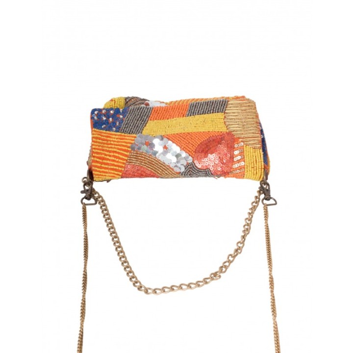 Bolso Abalorios Multicolor Naranja