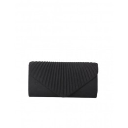Bolso Fiesta Solapa Fruncida Negro