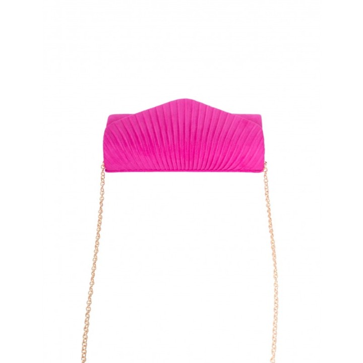 Bolso Fiesta Solapa Fruncida Fucsia