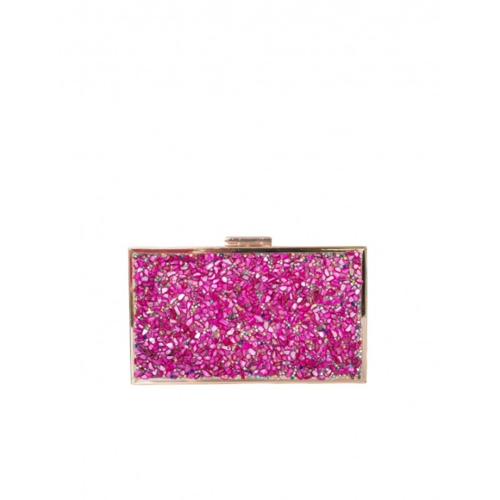 Clutch Fiesta Abalorios Fucsia