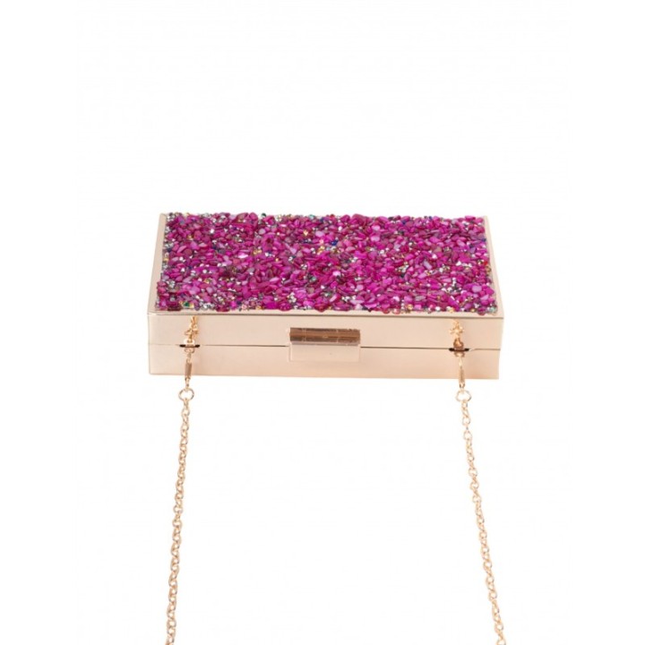 Clutch Fiesta Abalorios Fucsia