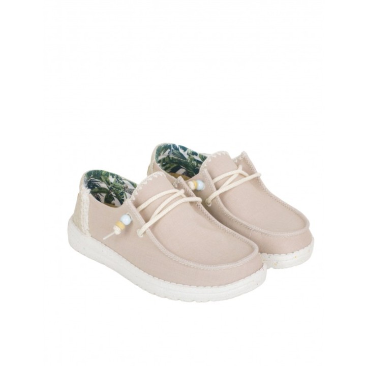 HEY DUDE Mocasines Tela Casual Taupe