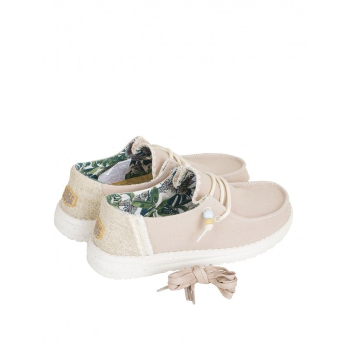 HEY DUDE Mocasines Tela Casual Taupe
