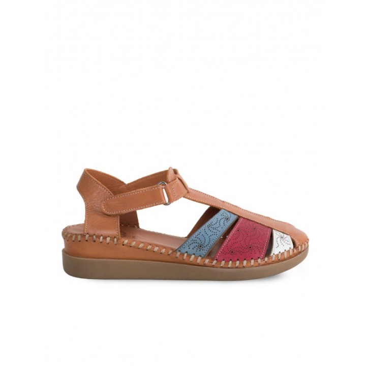 48 HOURS Sandalias Cangrejeras Piel Combinadas