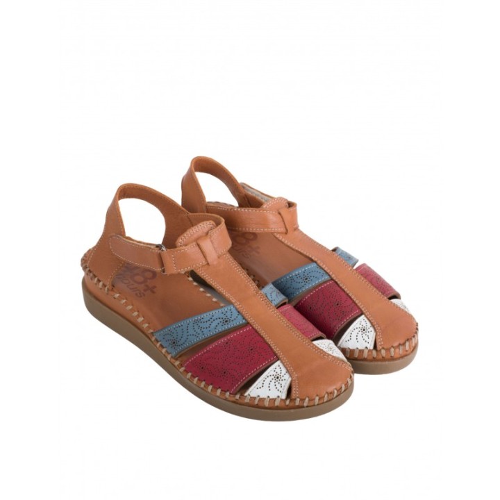 48 HOURS Sandalias Cangrejeras Piel Combinadas