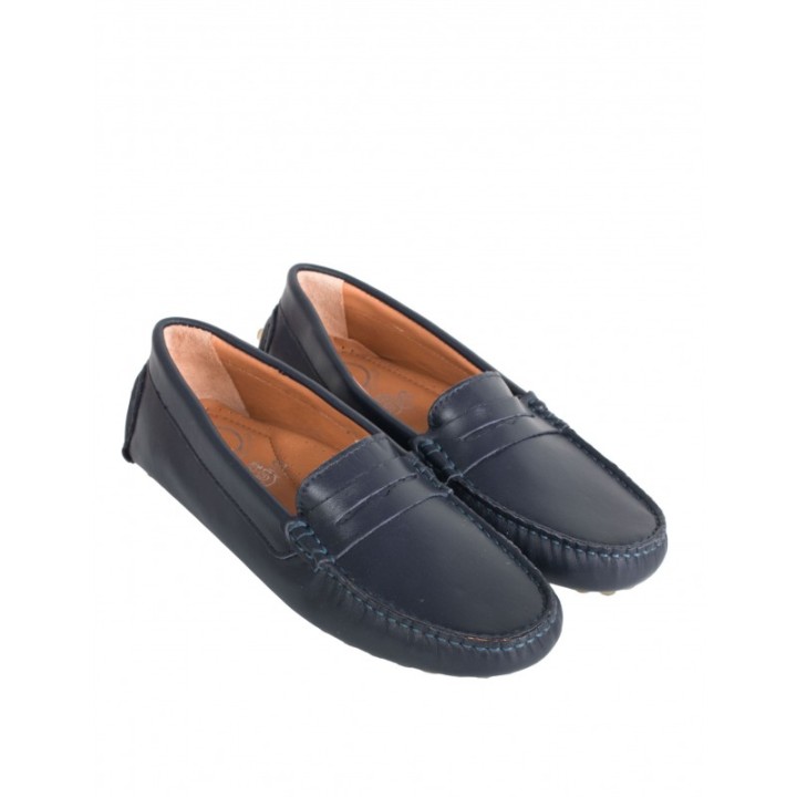 Mocasines Piel Azul Mujer Tacos Goma PERA LIMONERA