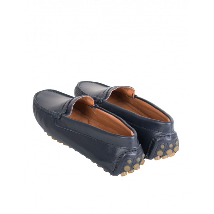 Mocasines Piel Azul Mujer Tacos Goma PERA LIMONERA