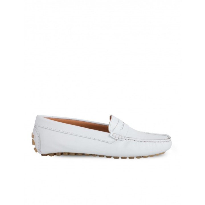 Mocasines Piel Blancos Mujer Tacos Goma PERA LIMONERA