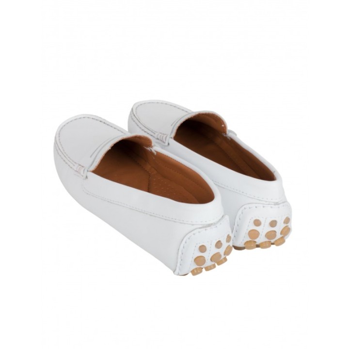 Mocasines Piel Blancos Mujer Tacos Goma PERA LIMONERA