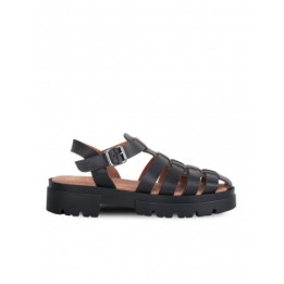Sandalias Cangrejeras Suela Dentada Negras