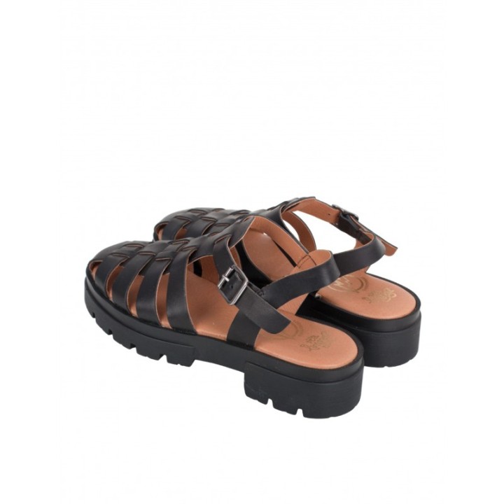 Sandalias Cangrejeras Suela Dentada Negras