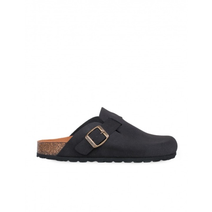 AUTENTI Zuecos Bio Hebilla Taupe Negros