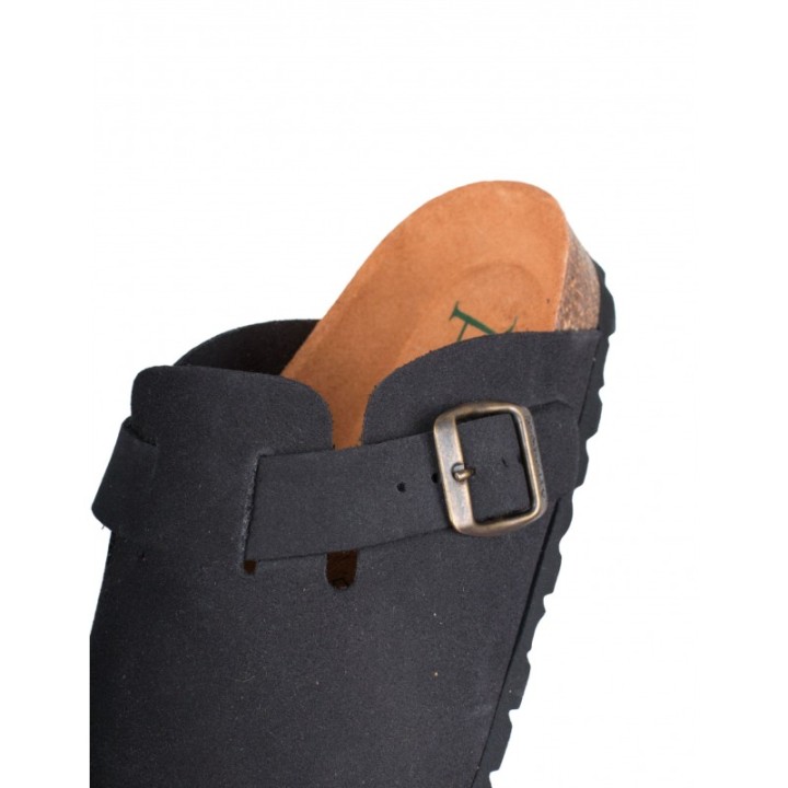 AUTENTI Zuecos Bio Hebilla Taupe Negros