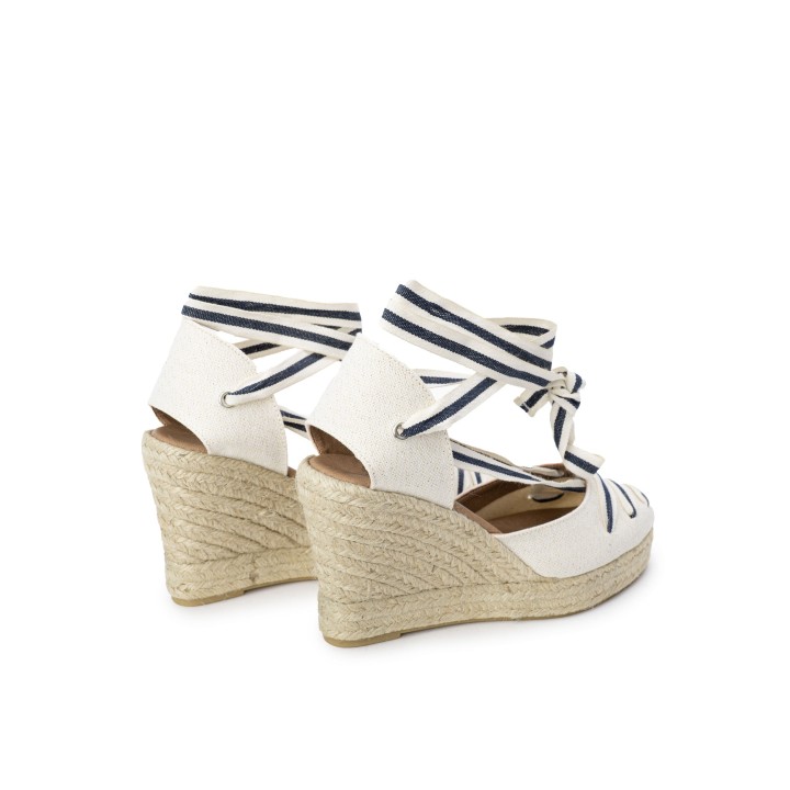 Alpargatas Cuna Cintas Rayas Beige PERA LIMONERA