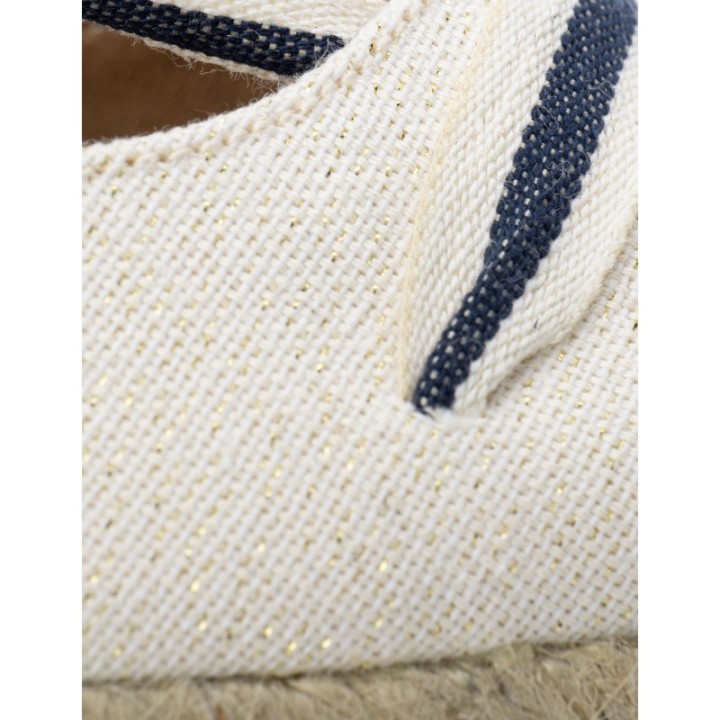 Alpargatas Cuna Cintas Rayas Beige PERA LIMONERA