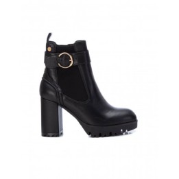 Botines Tacon Ancho Hebilla Negros XTI