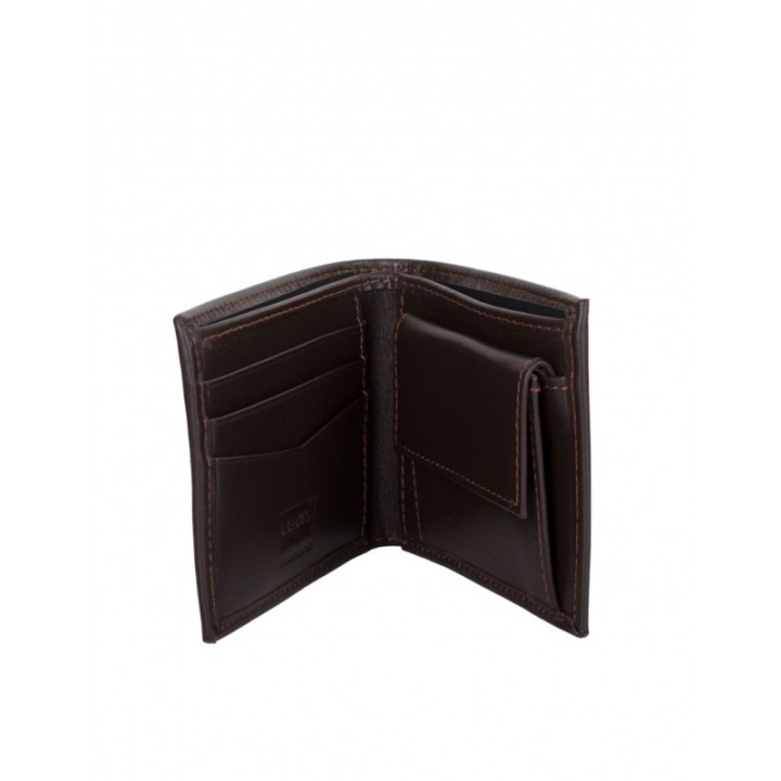 LEVIS Cartera Billetera Piel Marron Hombre