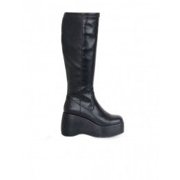 MUSTANG Botas Altas Maxi Plataforma Bloque Negras