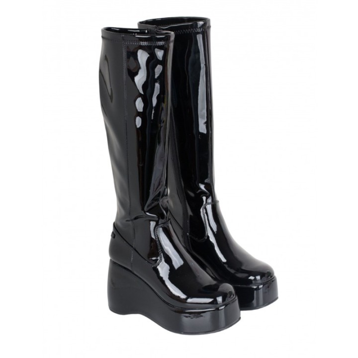 MUSTANG Botas Altas Maxi Plataforma Bloque Charol