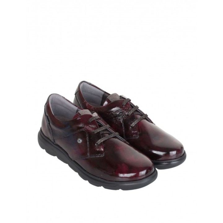Zapatos Cordones Charol Burdeos FLUCHOS