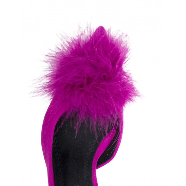 Zapatos Salon Pulsera Pompon Fucsia