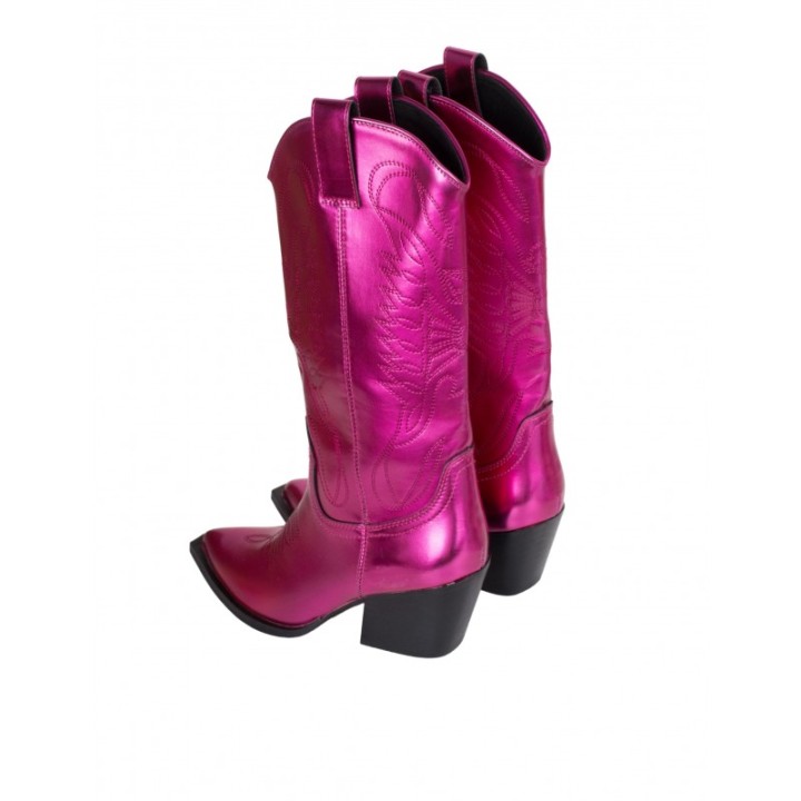 Botas Camperas Metalizadas Rosas