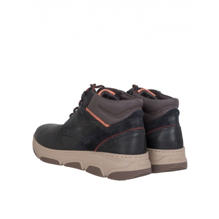 Botines Cordones Sport Piel Negros FLUCHOS