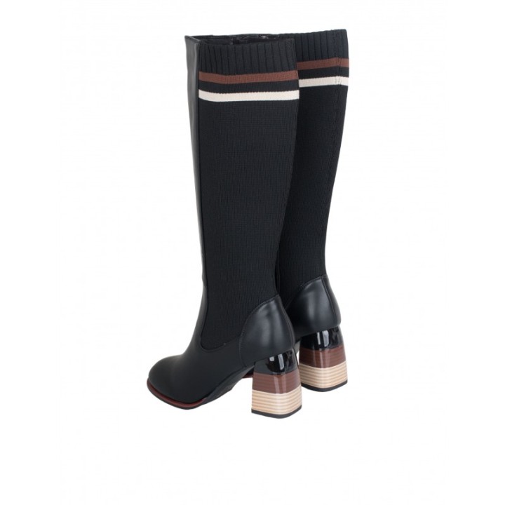 Botas Altas Calcetin Tacon Original Retro