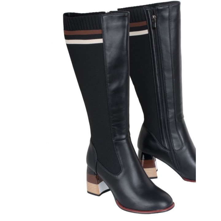 Botas Altas Calcetin Tacon Original Retro