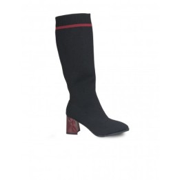 Botas Altas Calcetin Tacon Original Negras