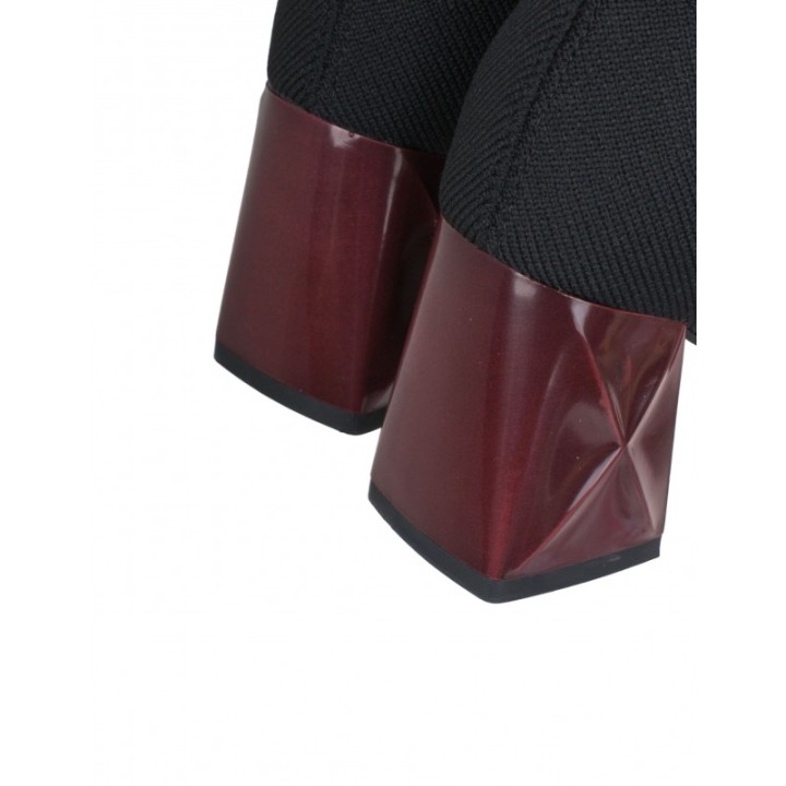 Botas Altas Calcetin Tacon Original Negras