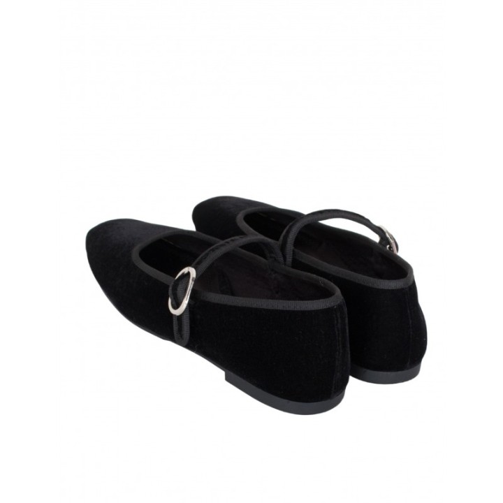 Bailarinas Hebilla Terciopelo Negras