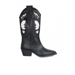 Botas Camperas Bordadas Mariposas Negras