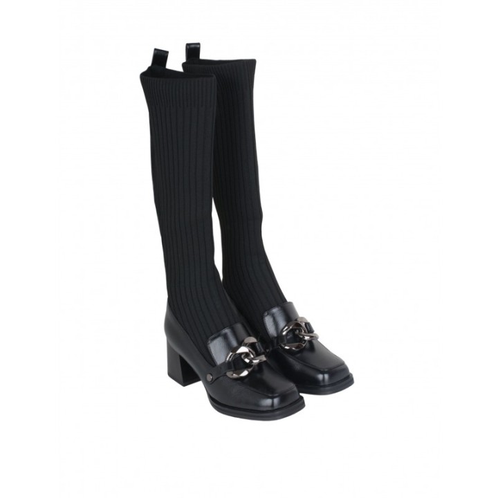 Botas Altas Calcetin Mocasin Cadena
