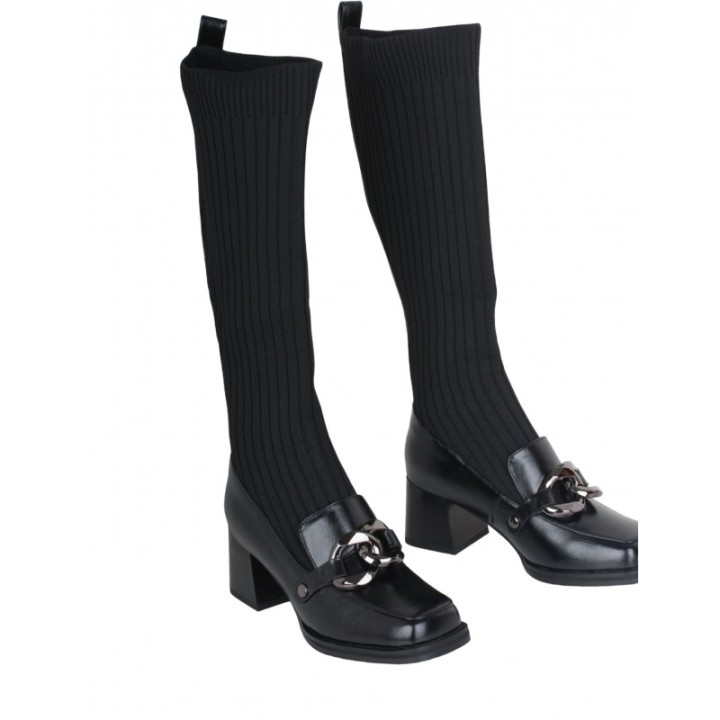 Botas Altas Calcetin Mocasin Cadena