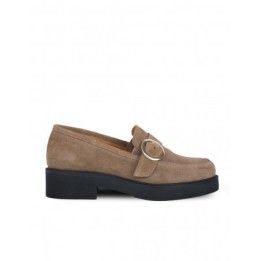 Mocasines Casual Piel Hebilla Taupe PERA LIMONERA