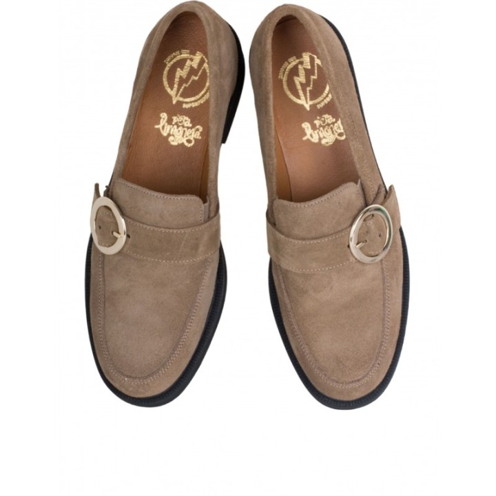 Mocasines Casual Piel Hebilla Taupe PERA LIMONERA