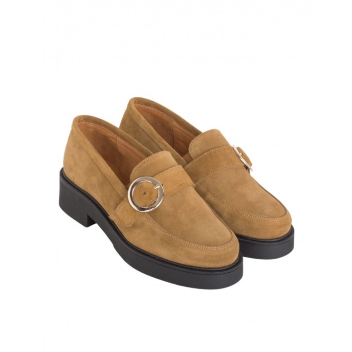 Mocasines Casual Piel Hebilla Cuero PERA LIMONERA