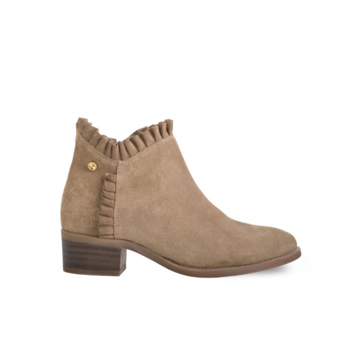 Botines Tobilleros Volantes Taupe PERA LIMONERA