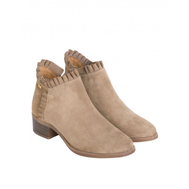 Botines Tobilleros Volantes Taupe PERA LIMONERA