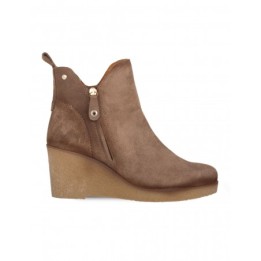 Botines Cuna Crepe Piel Taupe