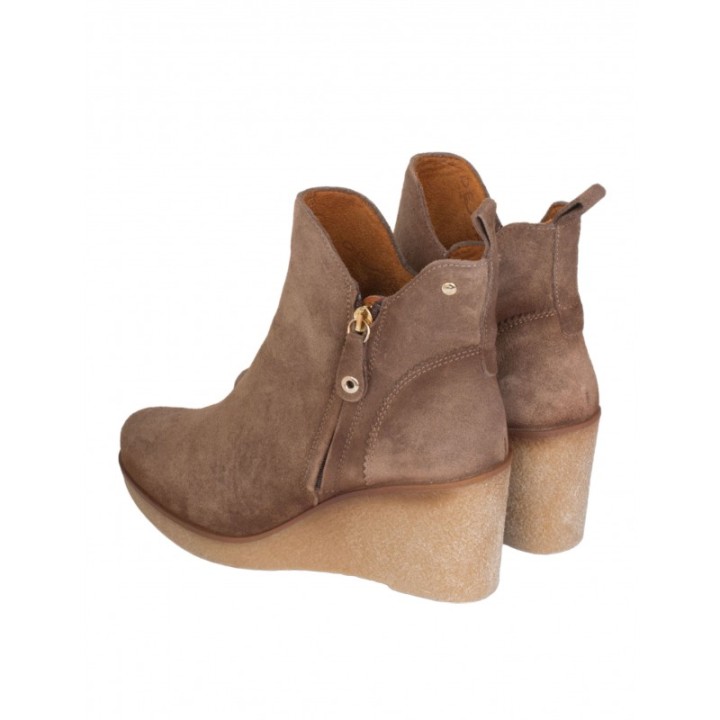 Botines Cuna Crepe Piel Taupe