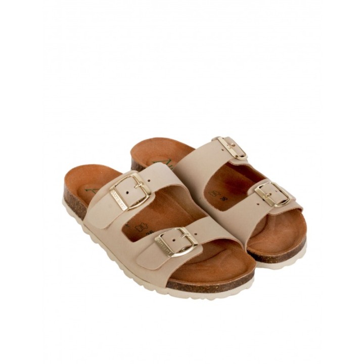 Sandalias Bio Hebillas Beige AUTENTI