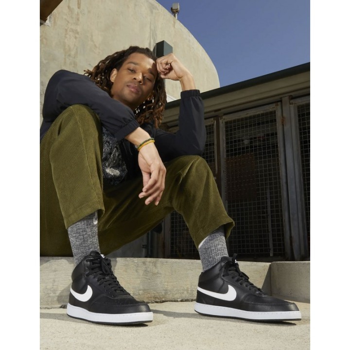 Zapatillas NIKE Court Vision Mid Next Nature Negras