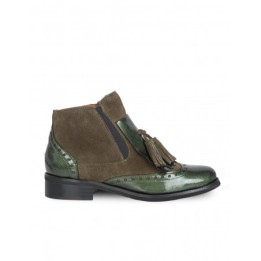 Botines Planos Charol Verdes SALONISSIMOS