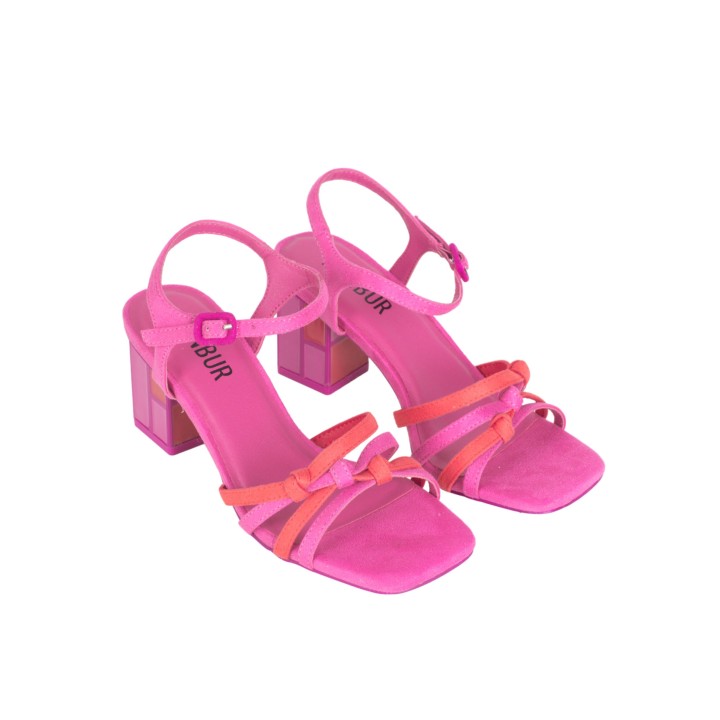 Sandalias Tacon Fucsia Fiesta