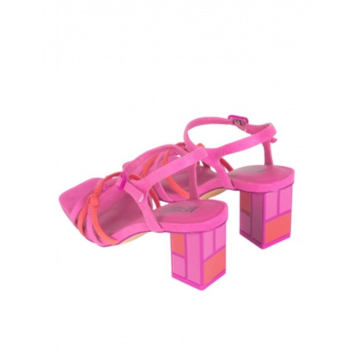 Sandalias Tacon Fucsia Fiesta