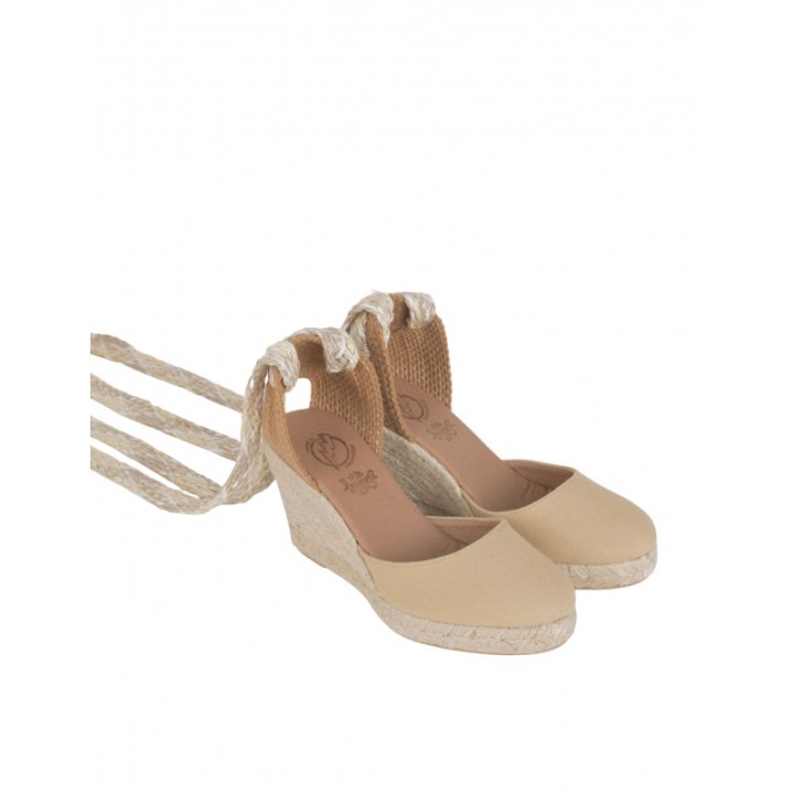 Alpargatas Cuna Cintas Beige PERA LIMONERA