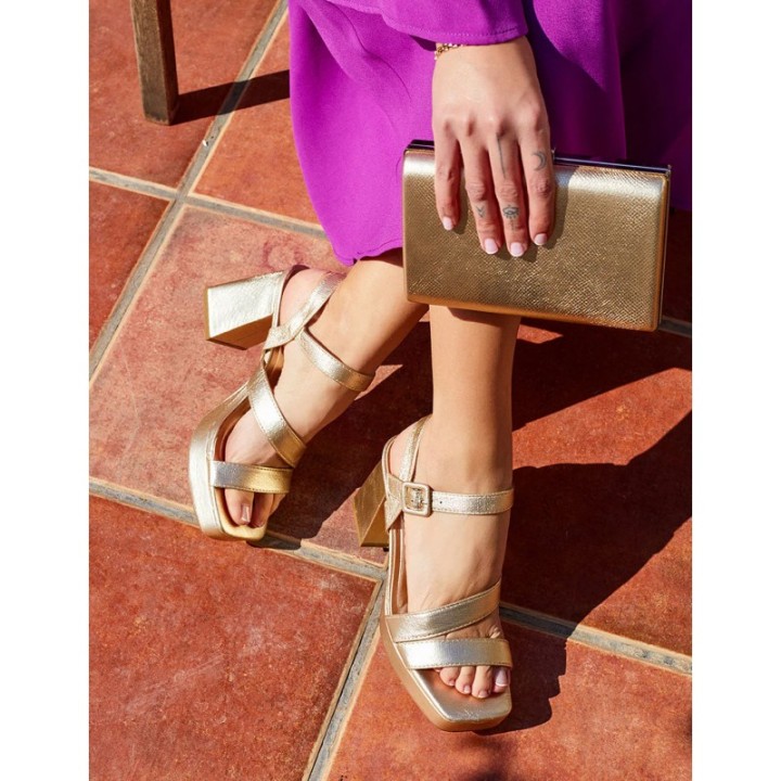 Sandalias Fiesta Doradas Plataforma