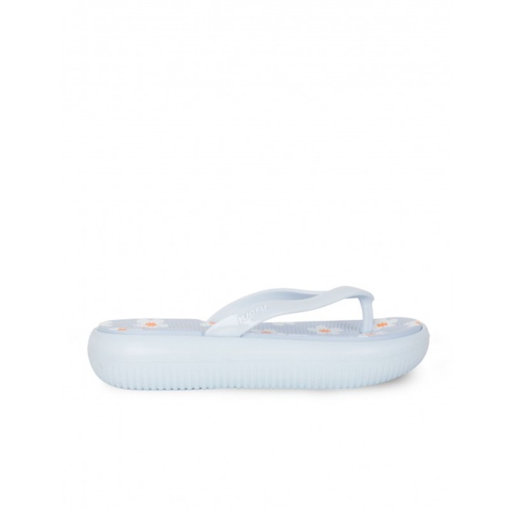 Chanclas Plataforma Azul Margaritas
